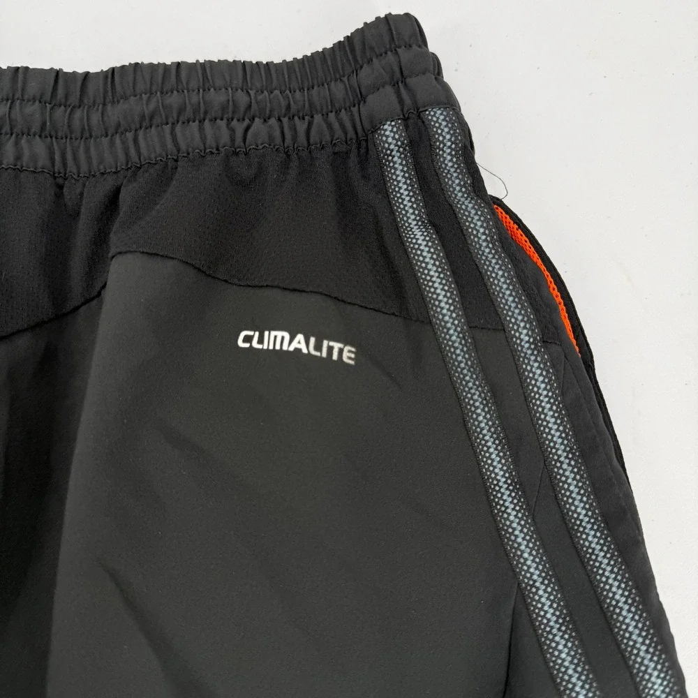 Adidas Climalite Mens Athletic‎ Shorts Black Orange Grey Stripes Size Small 8